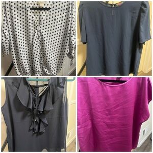 4 Blouse bundle size large 
Vince Cameo, Michael Kors, Tahari, Tommy Hilfiger